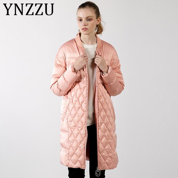 ynzzu 2019 fashion pink black long bomber jacket women casual autumn zipper 90% white down coat winter warm outwears a1092
ynzzu 2019 fashion pink black long bomber jacket women casual autumn zipper 90% white down coat winter warm outwears a1092