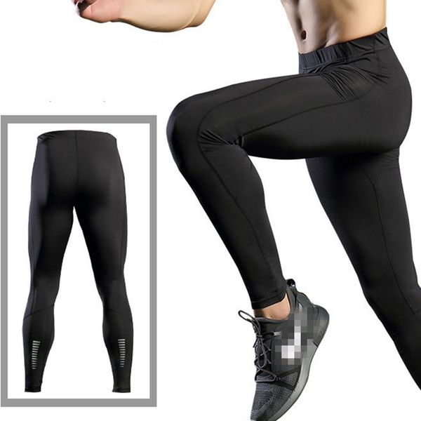 men's compression pants elastic anti-sweat breathable reflective sports running fitness training base layer tights leggings, Black;blue 
men's compression pants elastic anti-sweat breathable reflective sports running fitness training base layer tights leggings, Black;blue