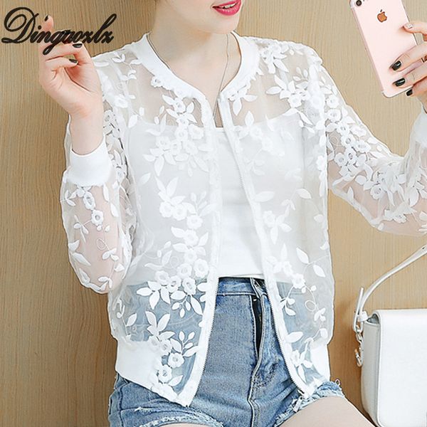 spring summer blouse cardigan shirt embroidery flowers women lace long sleeve sunscreen clothing, White
spring summer blouse cardigan shirt embroidery flowers women lace long sleeve sunscreen clothing, White