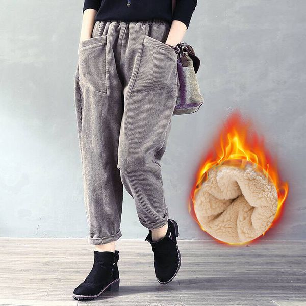women's pants & capris women corduroy high waist harem trousers female warm plus velvet solid color retro casual loose fit literary fas, Black;white
women's pants & capris women corduroy high waist harem trousers female warm plus velvet solid color retro casual loose fit literary fas, Black;white