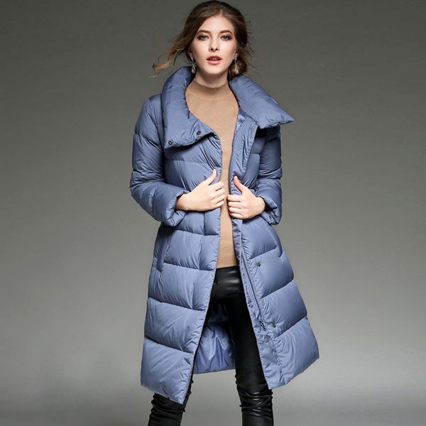 winter solid color basic long down jacket women 2019 new stand collar loose white duck feather light and thin coat female hj177, Black
winter solid color basic long down jacket women 2019 new stand collar loose white duck feather light and thin coat female hj177, Black