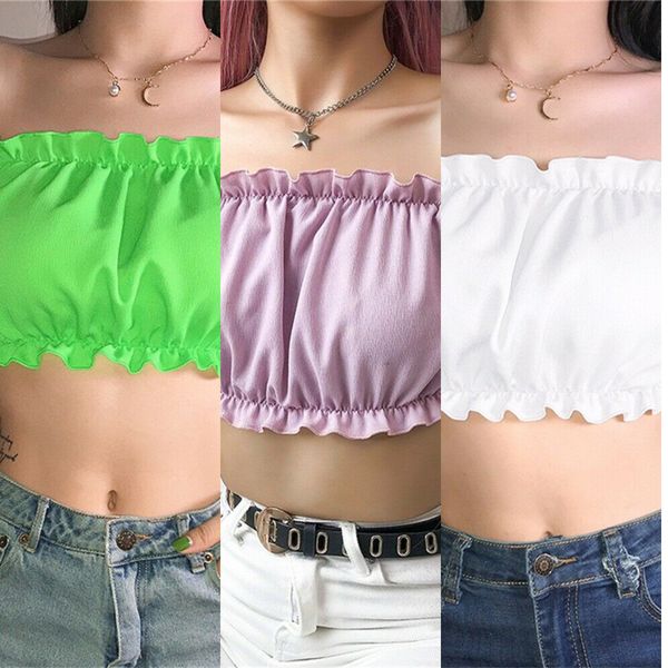 women strapless ruffle off the shoulder harvest tank female collection t -shirt casual party 710, White
women strapless ruffle off the shoulder harvest tank female collection t -shirt casual party 710, White