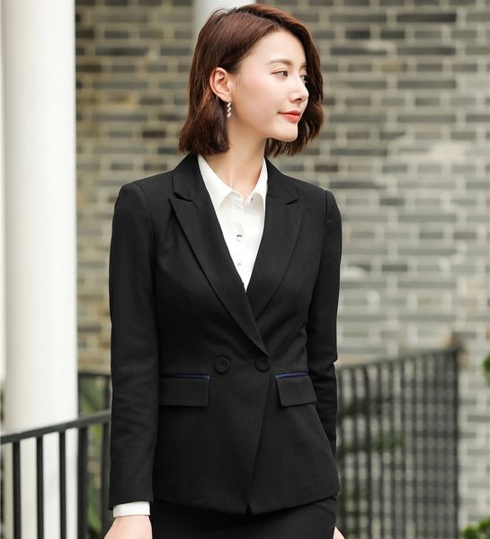 formal women blazer and jackets black long sleeve office ladies work wear uniform styles, White;black
formal women blazer and jackets black long sleeve office ladies work wear uniform styles, White;black