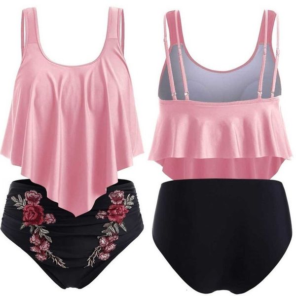 women push up swimwear summer ruffle print beachwear padded plus size overlay embroidery bikini femme swimsuit high waist plavky, White;black
women push up swimwear summer ruffle print beachwear padded plus size overlay embroidery bikini femme swimsuit high waist plavky, White;black