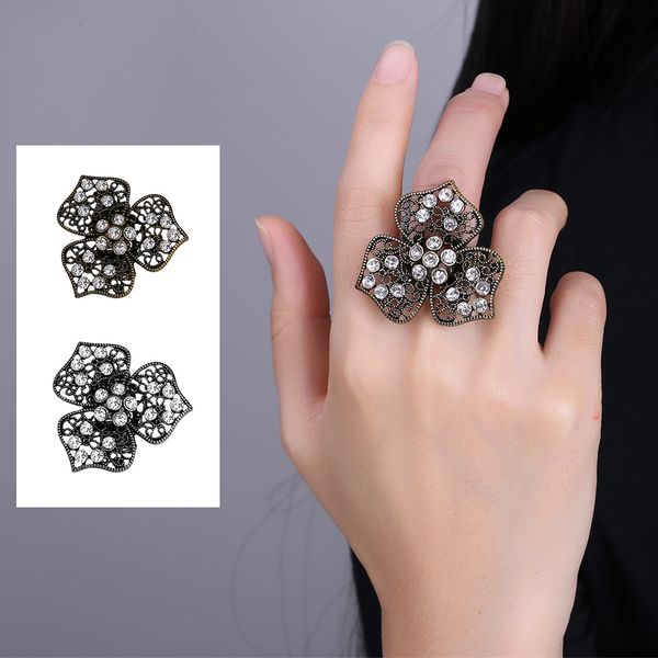 epi black rose flower big vintage rings for women unique retro crystal rhinestone jewelry luxury gift, Silver
epi black rose flower big vintage rings for women unique retro crystal rhinestone jewelry luxury gift, Silver