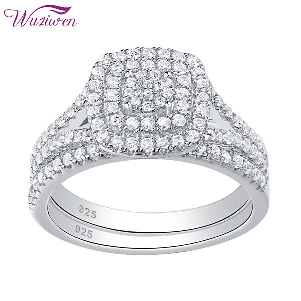 wuziwen solid 925 sterling silver rings for women 2 pcs wedding engagement ring bridal set round cut white zircon jewelry, Slivery;golden
wuziwen solid 925 sterling silver rings for women 2 pcs wedding engagement ring bridal set round cut white zircon jewelry, Slivery;golden
