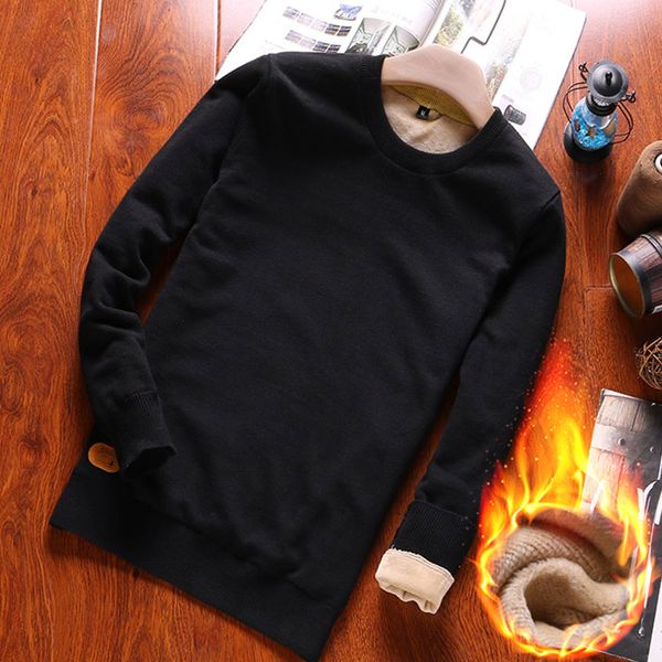 men's autumn and winter long sleeve sweater pullover 100% cotton knit slim fit pure color wild sweater plus velvet, White;black
men's autumn and winter long sleeve sweater pullover 100% cotton knit slim fit pure color wild sweater plus velvet, White;black