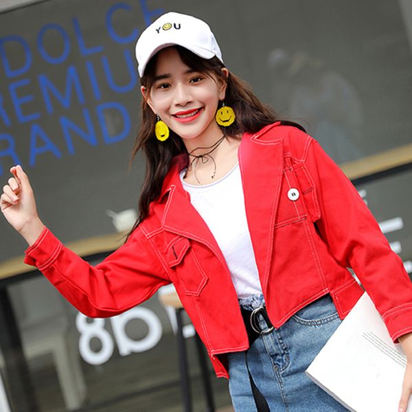 new 2018 autumn winter women red denim jacket long-sleeved jacket girl denim coat loose fit casual style loose chaquetas mujer, Black;brown
new 2018 autumn winter women red denim jacket long-sleeved jacket girl denim coat loose fit casual style loose chaquetas mujer, Black;brown