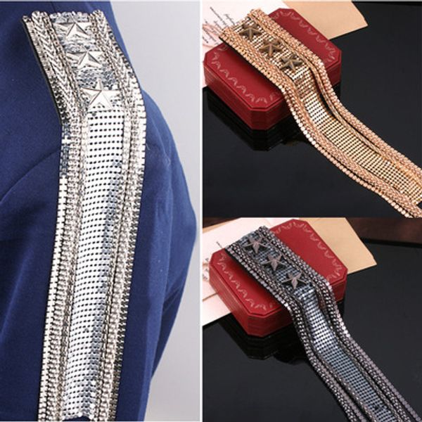 2pcs star handmade fashion tassel chain shoulder board badges beads fabric metal epaulette military pin on brooch medal, Gray
2pcs star handmade fashion tassel chain shoulder board badges beads fabric metal epaulette military pin on brooch medal, Gray