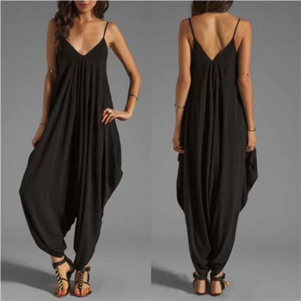 jumpsuit for women spaghetti strap loose jumpsuits women plus size sleeveless wide legged pants jumpsuit trousers female, Black;white
jumpsuit for women spaghetti strap loose jumpsuits women plus size sleeveless wide legged pants jumpsuit trousers female, Black;white
