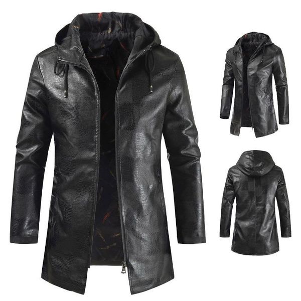 long hoodie leather jacket men casual streetwear men coat motorcycle windbreakers jackets jaqueta de couro masculina size m-4xl, Black;brown
long hoodie leather jacket men casual streetwear men coat motorcycle windbreakers jackets jaqueta de couro masculina size m-4xl, Black;brown