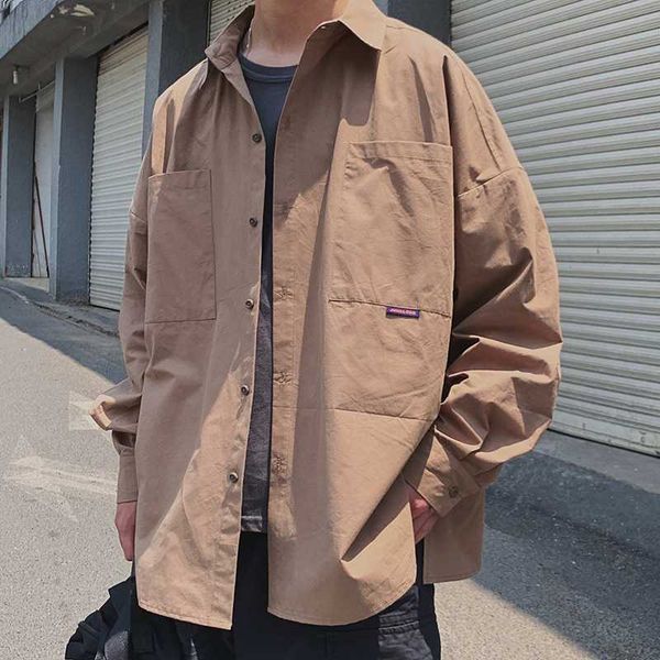 europe and the united states wind tooling solid color shirt bf men and women loose street taste long-sleeved jacket autumn, Black;brown
europe and the united states wind tooling solid color shirt bf men and women loose street taste long-sleeved jacket autumn, Black;brown