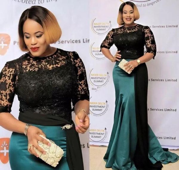 black lace evening dresses 2019 mermaid half sleeves red carpet holiday women wear formal party prom gowns custom made plus size, Black;red
black lace evening dresses 2019 mermaid half sleeves red carpet holiday women wear formal party prom gowns custom made plus size, Black;red