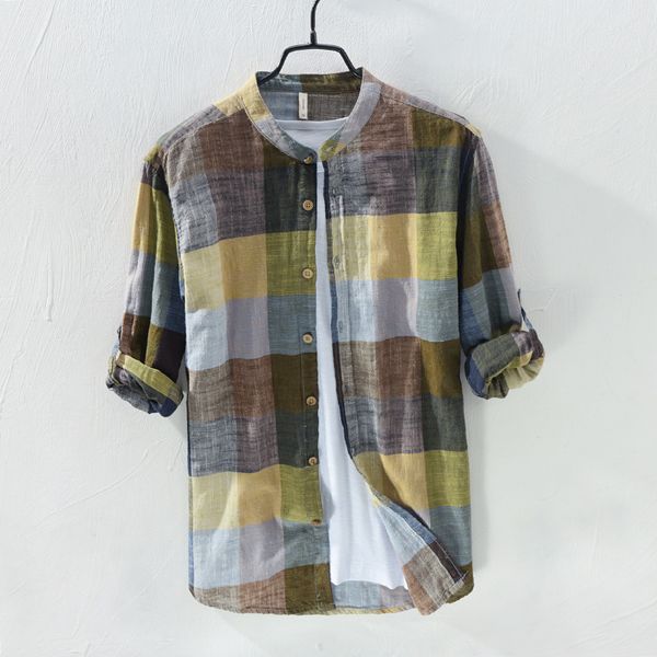 men's casual shirts linen men comfortable breathable natural shirt 2021 plaid, White;black
men's casual shirts linen men comfortable breathable natural shirt 2021 plaid, White;black