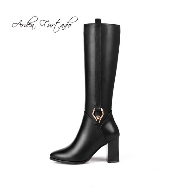arden furtado 2018 winter chunky heels knee high boots genuine leather zipper boots women's fashion shoes big size 45 ladies, Black
arden furtado 2018 winter chunky heels knee high boots genuine leather zipper boots women's fashion shoes big size 45 ladies, Black