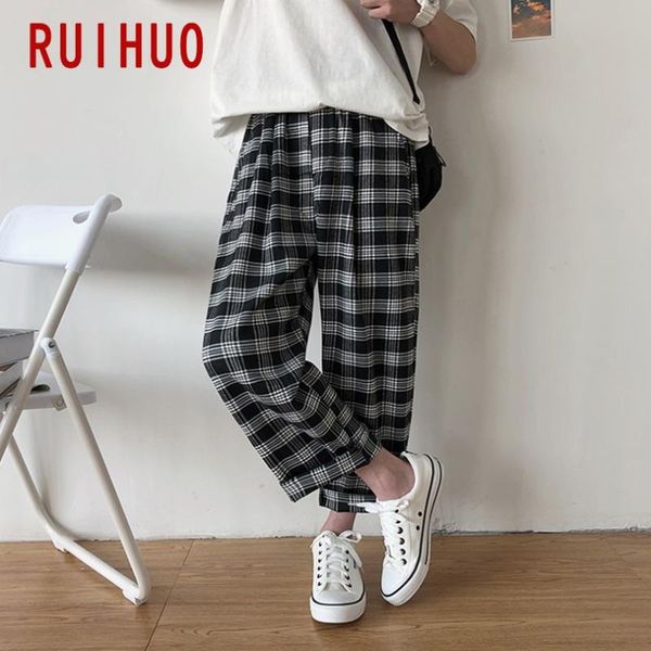 ruihuo 2020 new casual plaid pants men trousers joggers pants men sweatpants hip hop streetwear male plus size m-2xl, Black
ruihuo 2020 new casual plaid pants men trousers joggers pants men sweatpants hip hop streetwear male plus size m-2xl, Black