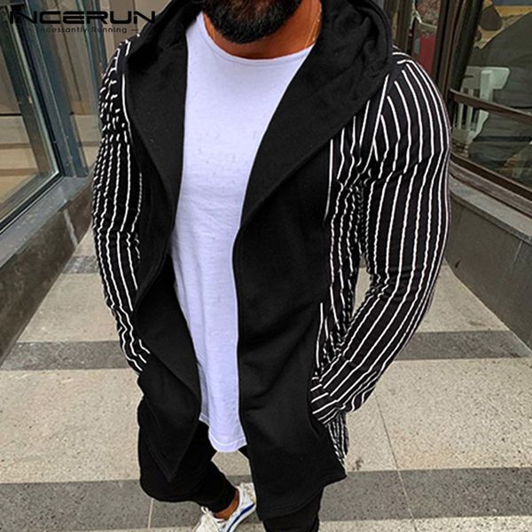 fashion men hooded trench coats long sleeve striped patchwork windbreaker cardigan leisure streetwear mens jackets incerun s-3xl, Tan;black
fashion men hooded trench coats long sleeve striped patchwork windbreaker cardigan leisure streetwear mens jackets incerun s-3xl, Tan;black