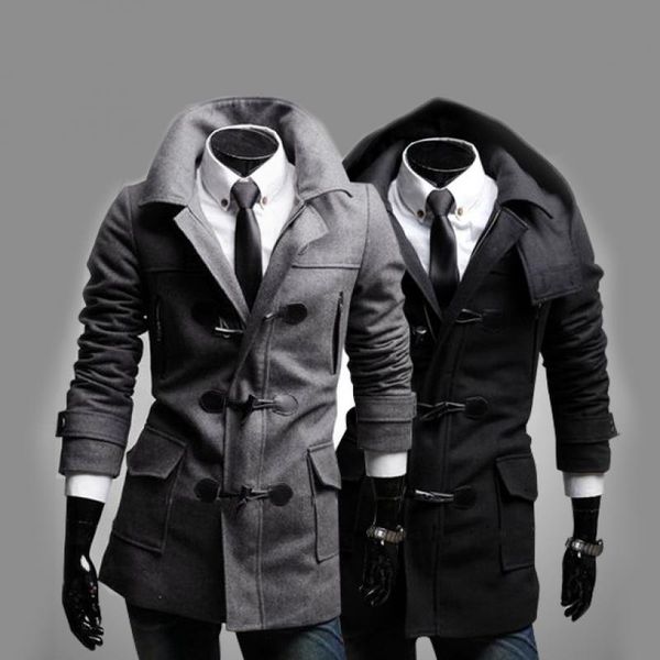 men's wool & blends fashion shake off hoody tweed coat jackets slim fit outcoat overcoat windbreaker casual coats, Black
men's wool & blends fashion shake off hoody tweed coat jackets slim fit outcoat overcoat windbreaker casual coats, Black