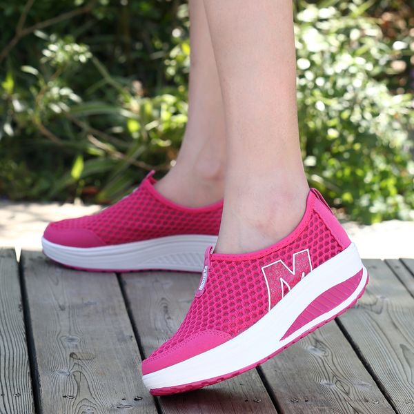 women sneakers walking shoes casual slip on fashion height increasing woman loafers breathable air mesh swing wedges sneakers, Black
women sneakers walking shoes casual slip on fashion height increasing woman loafers breathable air mesh swing wedges sneakers, Black