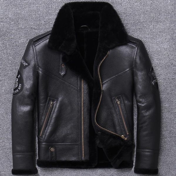 zvaqs 2020 new men's black b3 shearling jacket short motorcycle leather jacket mens sheepskin coat winter coats pph886
zvaqs 2020 new men's black b3 shearling jacket short motorcycle leather jacket mens sheepskin coat winter coats pph886