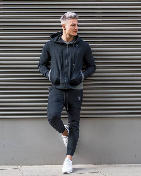 autumn men sportswear tracksuit zip up hooded sweater jacket sweatshirt+pants running jogging leisure fitness gym set sport suit, Black;blue
autumn men sportswear tracksuit zip up hooded sweater jacket sweatshirt+pants running jogging leisure fitness gym set sport suit, Black;blue