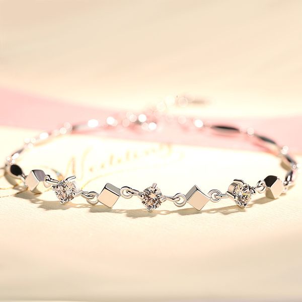 925 silver inlaid rhinestone roman love ladies bracelet female charm korean temperament bracelet party accessories, Golden;silver
925 silver inlaid rhinestone roman love ladies bracelet female charm korean temperament bracelet party accessories, Golden;silver