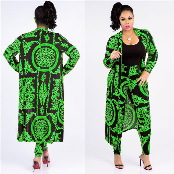 women designer printed two piece pant cardigan long sleeve coat fashion pencil pants women casual suits, White
women designer printed two piece pant cardigan long sleeve coat fashion pencil pants women casual suits, White