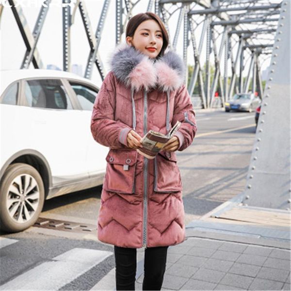 cxhkrr2019 new winter large size fur collar cotton jacket european and american gold velvet mid-length loose hooded down jacket, Black
cxhkrr2019 new winter large size fur collar cotton jacket european and american gold velvet mid-length loose hooded down jacket, Black