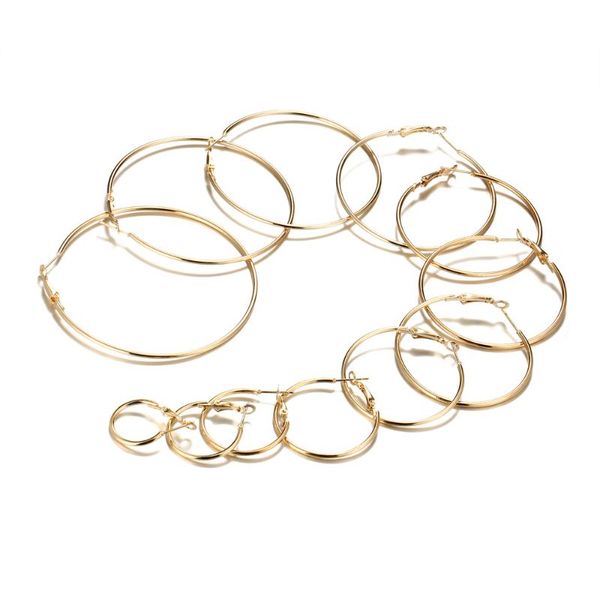 oversize brincos fashion 12pair/set big round hoop earrings set for women gold color geometric circle earrings jewelry, Golden;silver
oversize brincos fashion 12pair/set big round hoop earrings set for women gold color geometric circle earrings jewelry, Golden;silver