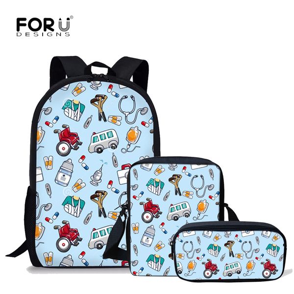 forudesigns 3pcs/set cartoon nurse printing school bags for girls cute school backpacks middle students casual book bag
forudesigns 3pcs/set cartoon nurse printing school bags for girls cute school backpacks middle students casual book bag