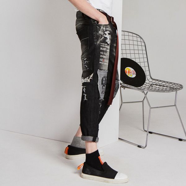 mark fairwhale 2019 spring summer causal fashion individuality zipper spliced character printing slim jeans 718221021040, Blue
mark fairwhale 2019 spring summer causal fashion individuality zipper spliced character printing slim jeans 718221021040, Blue