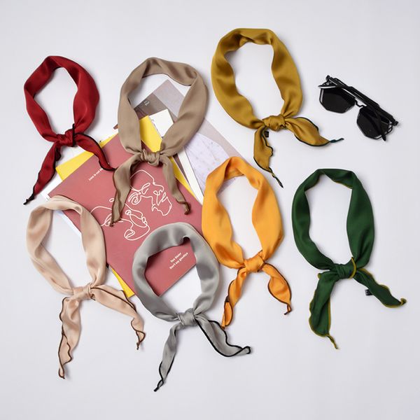 solid color triangle scarf female women imitate real silk korea decoration children hair band joker bandana hijab foulard
solid color triangle scarf female women imitate real silk korea decoration children hair band joker bandana hijab foulard