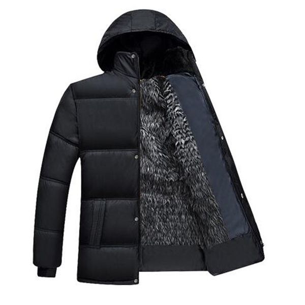 classic middle-aged men's cotton coat winter warm men's cotton suit loose casual hooded jacket, Black
classic middle-aged men's cotton coat winter warm men's cotton suit loose casual hooded jacket, Black