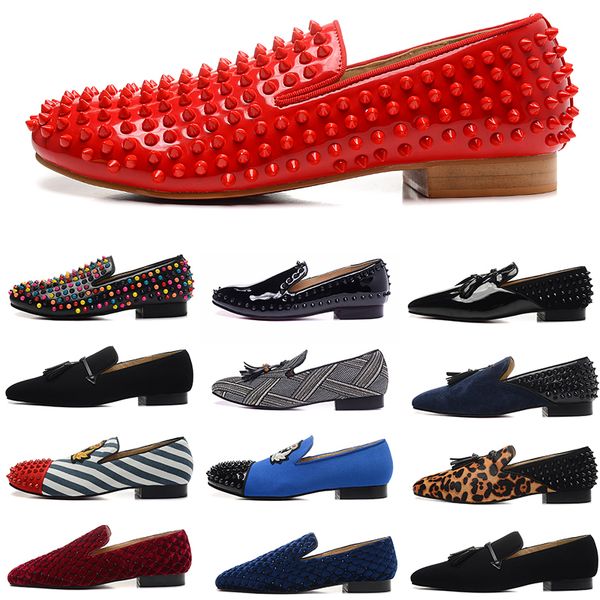 designer fashion luxury mens dress shoes studded spikes red bottoms for men party lovers patent genuine leather suede canvas flats loafers, Black
designer fashion luxury mens dress shoes studded spikes red bottoms for men party lovers patent genuine leather suede canvas flats loafers, Black