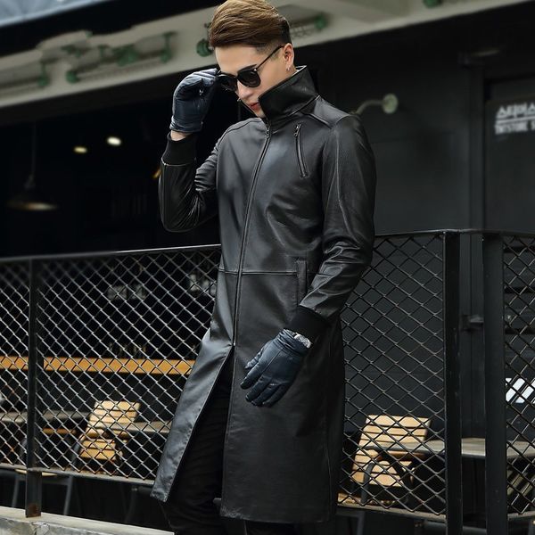 genuine leather windbreaker men slim fit stand collar warm overcoat winter formal long coat men cow leather jacket plus size 4xl, Black
genuine leather windbreaker men slim fit stand collar warm overcoat winter formal long coat men cow leather jacket plus size 4xl, Black