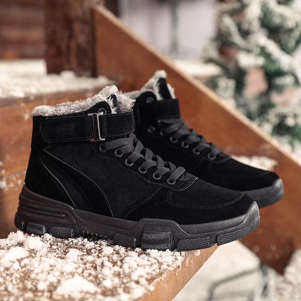 2019 new breathable winter men's tide shoes high-boots tooling boots cotton shoes, Black
2019 new breathable winter men's tide shoes high-boots tooling boots cotton shoes, Black