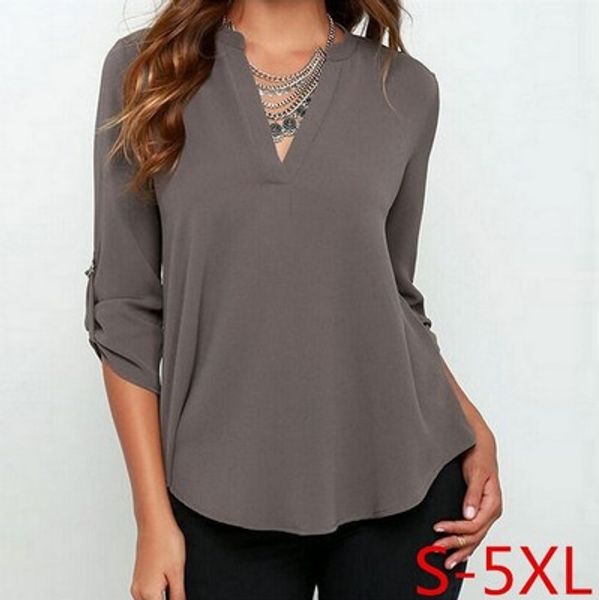 new arrived plus size chiffon blouses shirt 5xl-s autumn fashion women's long sleeve blouse shirts v-neck loose fashion chiffon shirt b, White
new arrived plus size chiffon blouses shirt 5xl-s autumn fashion women's long sleeve blouse shirts v-neck loose fashion chiffon shirt b, White