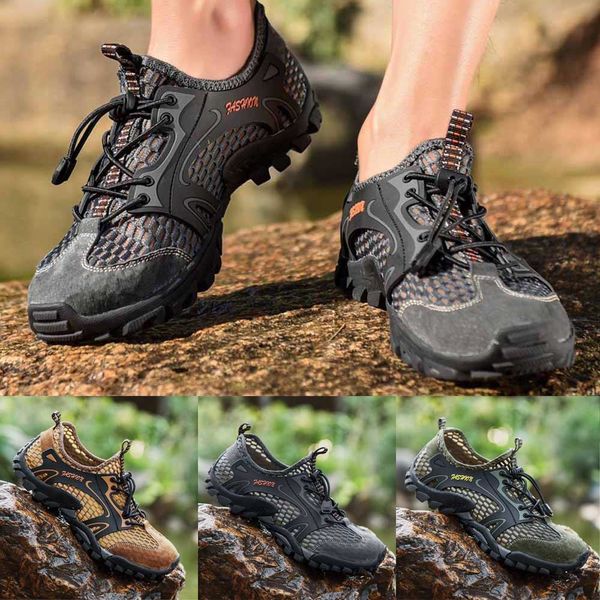 men's outdoor hiking shoes mountaineer climbing sneakers non-slip camping shoes breathable casual beach, Black
men's outdoor hiking shoes mountaineer climbing sneakers non-slip camping shoes breathable casual beach, Black