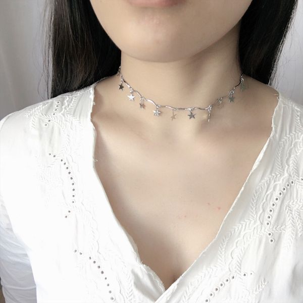south korea bijoux fine simple star chain clavicle short section wave necklace manufacturers wholesale statement necklace 2018, Silver
south korea bijoux fine simple star chain clavicle short section wave necklace manufacturers wholesale statement necklace 2018, Silver