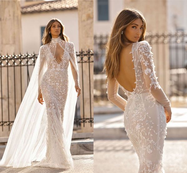 Designed Berta 2019 Fall New Mermaid Wedding Dresses With Cape Sheer Long Sleeves Appliques Beaded Summer Boho Bridal Gowns Deep V Neck
Designed Berta 2019 Fall New Mermaid Wedding Dresses With Cape Sheer Long Sleeves Appliques Beaded Summer Boho Bridal Gowns Deep V Neck