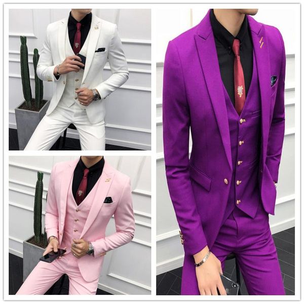 2020 suit men brand new slim fit business formal wear wedding dress mens suits casual costume homme 3pc a79, White;black
2020 suit men brand new slim fit business formal wear wedding dress mens suits casual costume homme 3pc a79, White;black