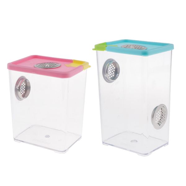 2 pack plastic reptile turtle incubation hatchery feeding breeding box container