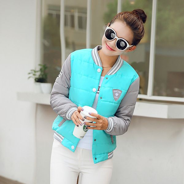 2016 autumn and winter new style korean-style stand collar loose-fit cotton-padded clothes women's short students baseball unifo, Blue;black
2016 autumn and winter new style korean-style stand collar loose-fit cotton-padded clothes women's short students baseball unifo, Blue;black