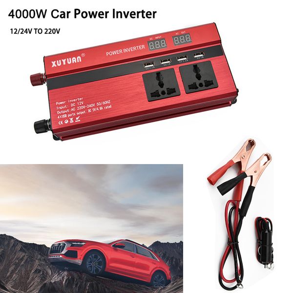 4000w car power inveter 12/24v to 220v universal car inverter lcd digital display with 4 usb ports voltage convertor transformer
4000w car power inveter 12/24v to 220v universal car inverter lcd digital display with 4 usb ports voltage convertor transformer