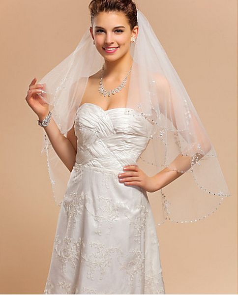 amazing luxurious two-layer rhinestone and bead and pearl edge hip length white ivory champagne red black purple pink wedding veil
amazing luxurious two-layer rhinestone and bead and pearl edge hip length white ivory champagne red black purple pink wedding veil