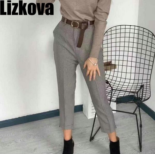 fall 2020 women high waist plaid pants with belt elegant office lady checker trousers, Black;white
fall 2020 women high waist plaid pants with belt elegant office lady checker trousers, Black;white