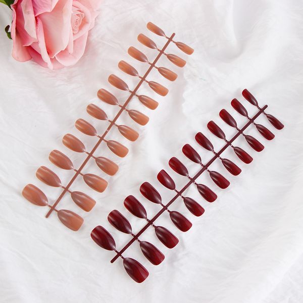 24pcs stiletto false nails pointed sharp fake sticker artificial designs pure candy colour full nail tip patch diy beauty tools, Red;gold
24pcs stiletto false nails pointed sharp fake sticker artificial designs pure candy colour full nail tip patch diy beauty tools, Red;gold