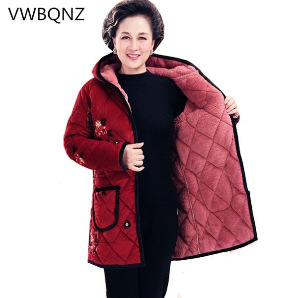 fashion middle-aged women winter hooded jacket warm loose plus velvet medium long coat large size print female winter jacket 3xl, Black
fashion middle-aged women winter hooded jacket warm loose plus velvet medium long coat large size print female winter jacket 3xl, Black