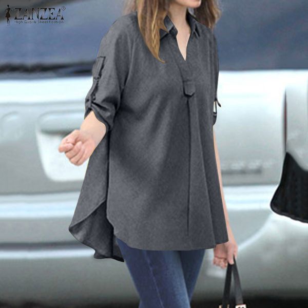 zanzea 2020 весна плюс размер 5xl рубашки женщин топы и блузки с отложным воротником blusas рубашка покроя твердые топы туники футболки, White
zanzea 2020 весна плюс размер 5xl рубашки женщин топы и блузки с отложным воротником blusas рубашка покроя твердые топы туники футболки, White