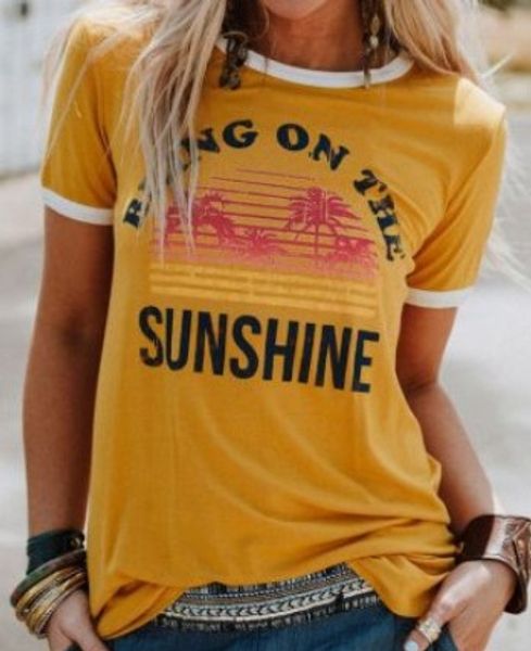 Women Summer Short Sleeve T Shirts INS Hot Sale Sunshine Printed Crew Neck Casual Tee 3 Styles
Women Summer Short Sleeve T Shirts INS Hot Sale Sunshine Printed Crew Neck Casual Tee 3 Styles